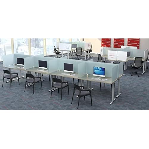 4PCS Desk Dividers Office Partitions, Privacy Desk Panel Protective, Frosted Acrylic Plexiglass Shield with Clamps for Offices Schools Call Centers - 23.6¡±L X15.8¡±W