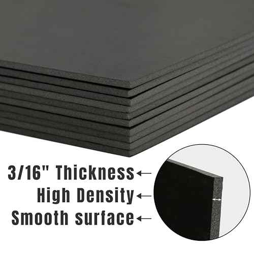 10 Pack 16x20¡®¡¯ Black Foam Board, ZJCEASER Black Poster Board, 3/16" Thick Art Foam Core for DIY, Signboards, Painting, University Displays, Education Projects, Framing