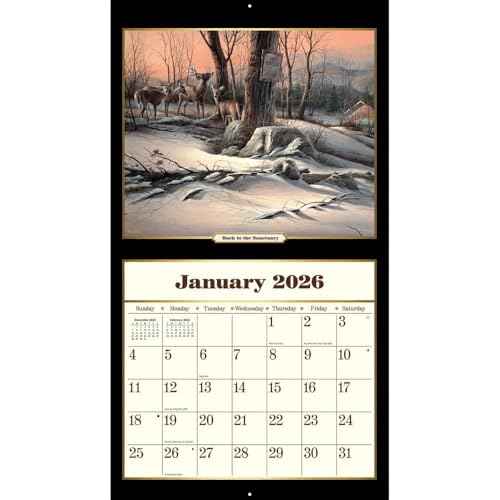 Lang Terry Redlin 2026 Wall Calendar ? 12-Month Calendar with Stapled Binding, Linen-Embossed Americana Art by Terry Redlin, 13.4¡È ¡¿ 12¡È