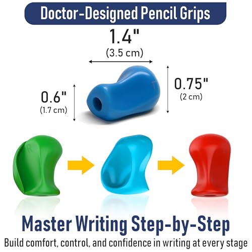 The Pencil Grip 3-Step Training Kit - Crossover, Pinch & Standard Pencil Grips for Kids & Students