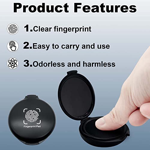 Black Fingerprint Ink Pad for Notary & Security ID - Portable Law Enforcement Stamp