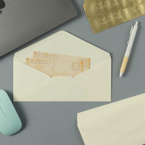 Toperd Cream Color #10 Business Envelopes Pack of 50 with Self-Seal Closure