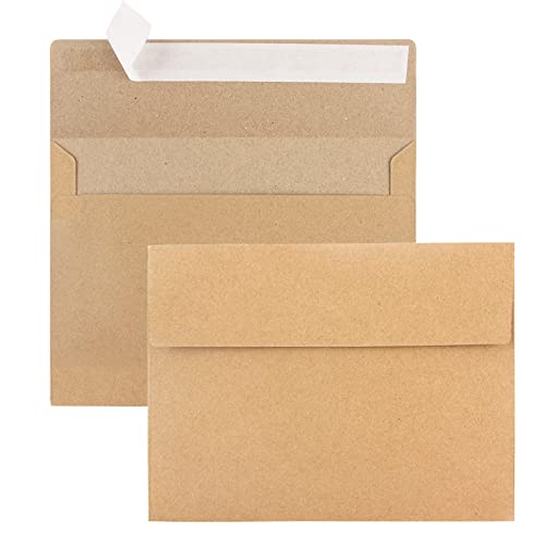A7 Kraft Envelopes 50 Pack - 5x7 Invitation, Wedding, Baby Shower, Gift Card