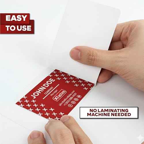 XFasten Self-Sealing Laminating Pouches Business Card Size, 9.5 Mil and Hard Self Laminating Business Cards Pouch (Pack of 25)