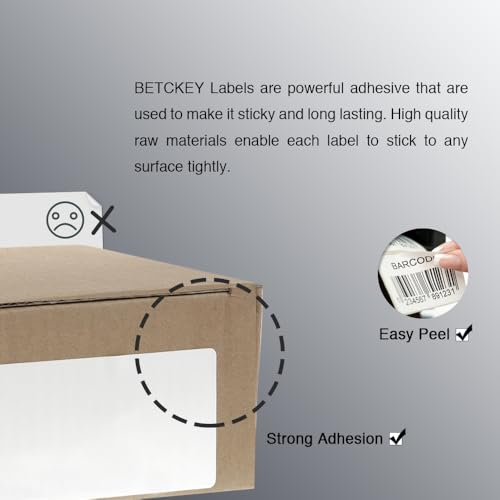 BETCKEY - 2.25" x 1.25" (57 mm x 32 mm) UPC Barcode & Multipurpose Labels Compatible with Zebra & Rollo Label Printer,Premium Adhesive & Perforated [16 Rolls, 16000 Labels]