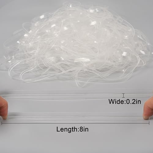 Clear Large Rubber Bands 8in x 0.2in – 50 Pcs for Balloon Arch
