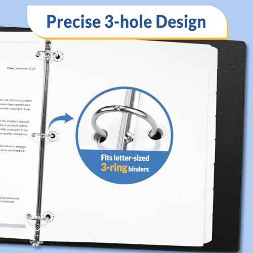 SUNEE Binder Dividers with Tabs for 3 Ring Binder, 8.5 x 11 Paper White Binder Dividers Blank with 8 Tabs, 4 Sets Page Dividers for School, Office and Home, 32 Dividers