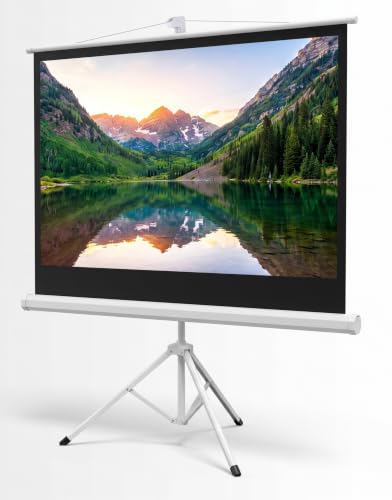 Pyle 40-Inch Portable Tripod Projector Screen Stand for Indoor & Outdoor Use