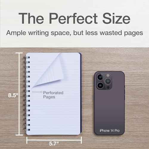 Oxford Poly Spiral Notebooks, Small 5.7" x 8.5" Book, Thick Poly Cover, White Paper, College Rule, 80 Sheets/160 Pages, Jewel Tones, 4 Pack (69720)