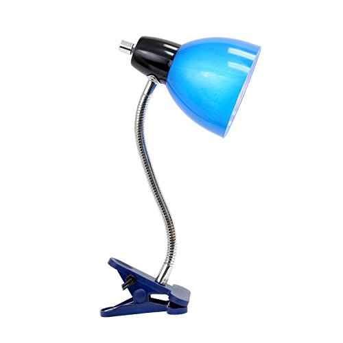 Simple Designs LD2014-BLU Adjustable Desk Clip Lamp Light, for Desks, Nightstands, Reading, Blue