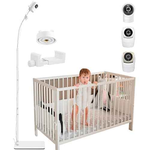 Upgraded Universal Baby Monitor Floor Stand Holder for VTech New VM901, VM928HD, VM5463, VM819, VM919HD Cameras, Stable Silent Base, Height Adjustable, Easy Assembly, No Tools or Wall Damage