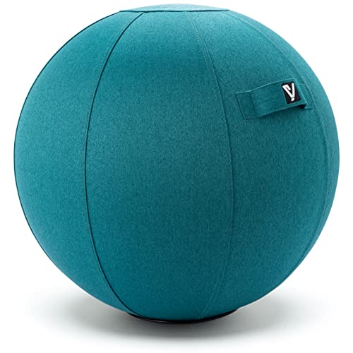 YOGIVO Ocean Blue 24in Sitting Ball Chair — Ergonomic Office & Home Balance Ball with Handle