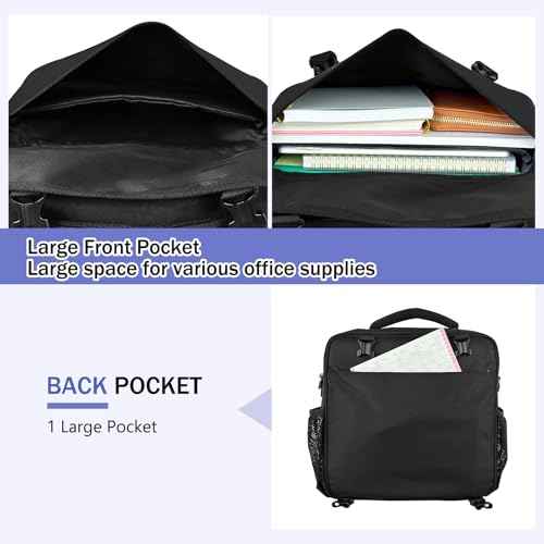 3 Ring Zipper Binder 700-Sheet Zipper Binder Detachable Backpack Straps & Shoulder 14 Inch Laptop for School and Office (Black)