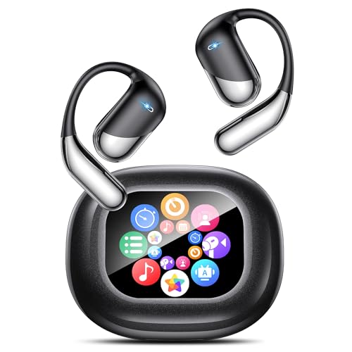 AI Translation Earbuds: Real-Time 144 Languages Translator Earphones, Audifonos Traductores Ingl?s Espa?ol, Bluetooth 5.4, OWS Open Ear & LCD Touch, Ideal for Travelers, Business & Language Learners
