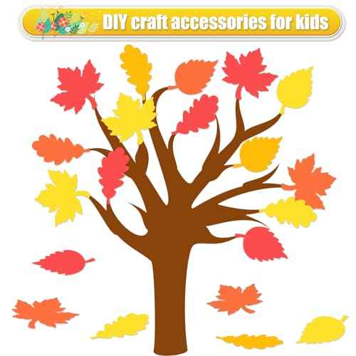MixTeach 360 Pcs Fall Leaf Paper Cutouts Assorted Orange Leaf Cut Outs 4 Inch Paper Maple Oak Birch Leaves Shape Die Cut for Autumn Thanksgiving Classroom Bulletin Board Craft Party Wall Decoration