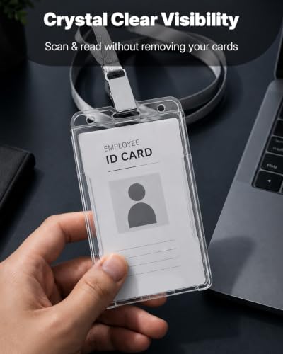 Pawfly Vertical 2-Card Badge Holders Pack of 2 for ID, Office & School