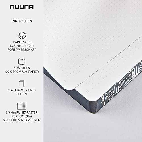 Nuuna Graphic L "Paris" Smooth Bonded Leather Notebook - Black