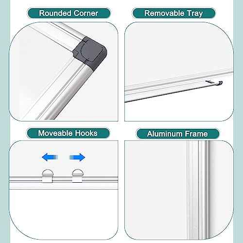 Double Sided Magnetic White Board, 36"x24" Dry Erase Whiteboard for Wall with Aluminum Frame Presentation Board for School, Office and Home