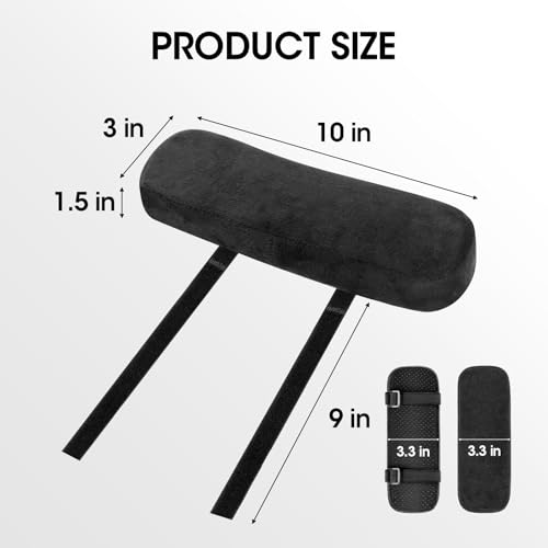 ZNCMRR 2 Pack Office Chair Armrest Pads Covers with Memory Foam (Black)