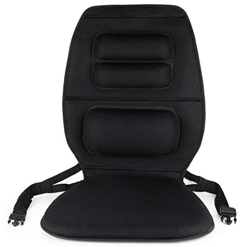 FOMI Premium Gel Cushion and Firm Back Support | Seat Cushion Pad and Upper Lower Thoracic and Lumbar Pillow for Car, Office Chair | Pressure Sore, Coccyx Pain Relief | Posture Aid (Grid Gel)