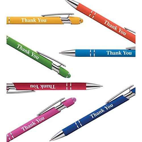 "Thank You" Premium Gift Stylus Pens For All TouchScreen Devices - Metal Soft Touch - 2 in 1 Combo Pen for Events, Parties, Employee Appreciation & More (40 Pack)