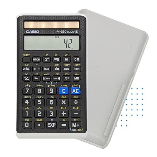 Casio fx-260 Solar II Scientific Calculator - Black, 10-Digit Display, Portable for Students