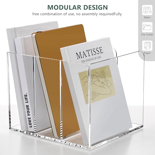 SANRUI B5 File Rack Acrylic 3 Slot Desk Organizer Workspace Sorter