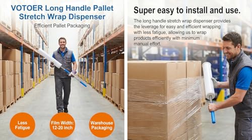 Long Handle Pallet Stretch Wrap Dispenser, Film Packing Machine