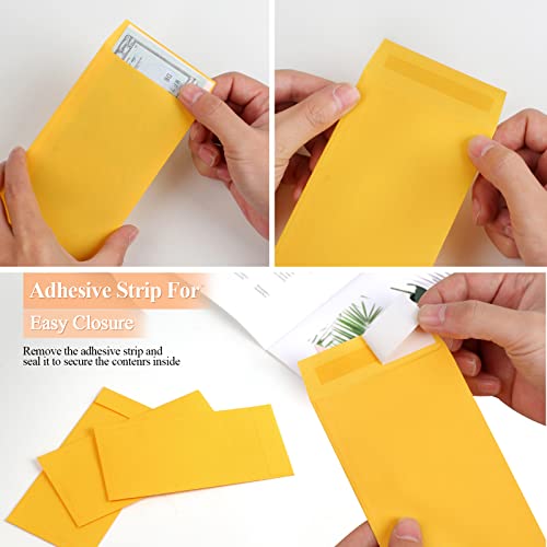 Joyberg 120 Budget Envelopes for Cash, Coins, Checks & Gift Cards, 3.2x6.6in Brown Kraft Paper Money Savings Set