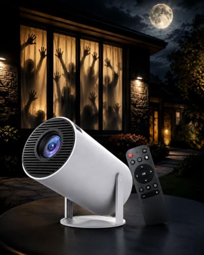 720P Halloween Window Projector with 180° Rotating Lens and Screen Mirroring