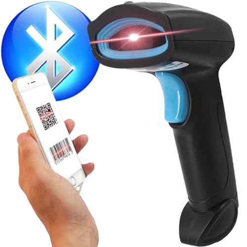 Bluetooth QR Code Scanner - Book Scanner for Personal Library Libib, 1D 2D Codes Scanners for Laptop Computer Mac iPhone Android, Wireless Bluetooth Bar Code Scanner (Without Stand)