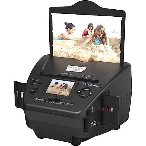 Digital Film & Photo Scanner ? Converts 35mm/135 Slides, Negatives & 3.5x5, 4x6, 5x7 Photos to 22MP JPEG ? Slide & Negative Scanner with 2.4" LCD, 4GB SD Card