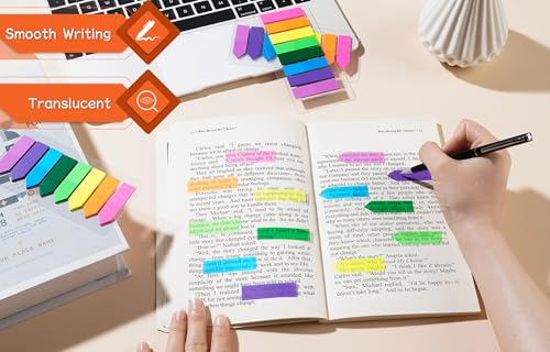 2000 Pcs Translucent Sticky Tabs & Arrow Flags for Notebooks, 0.47 x 2 in – Repositionable Office Labels & Markers