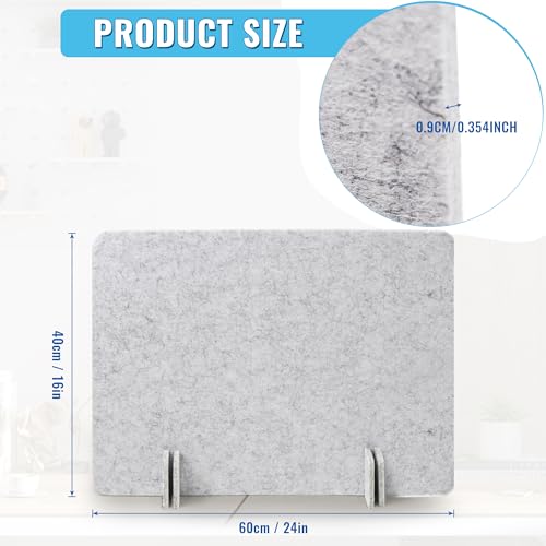 Desk Privacy Panel Set 40x60 cm Light Grey, Freestanding Noise-Reducing Desk Partitions (2 pcs) with Feet