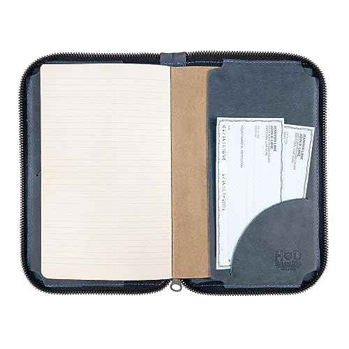 Hide & Drink, Zippered Journal Cover for Moleskine Notebook, L Size (5 x 8.25 in. Notebook NOT Included) Full Grain Leather, Handmade, Slate Blue