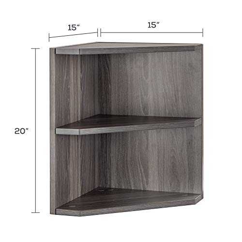 Safco Medina Shelved Corner Support for Medina Hutch 63/72, Gray Steel Laminate, 15 x 15 x 20 in