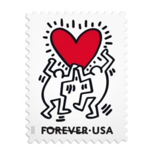 US Postal Service Love 2025 Forever Stamps Sheet of 20 - Keith Haring Design