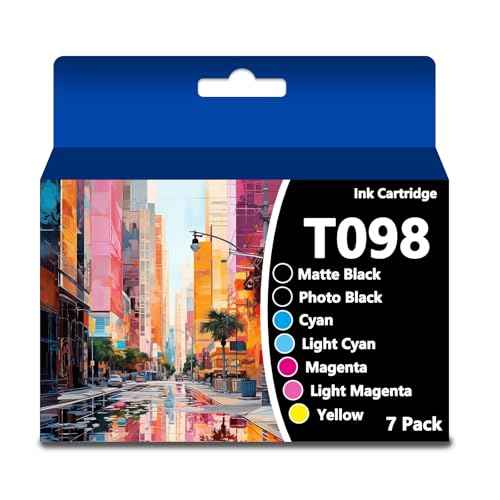 Remanufactured T098 T099 Ink Cartridge(98 99) Replacement for Artisan 700 710 725 730 800 810 835 837 Printer (7packs£¬2 Black,1 Cyan,1 Magenta,1 Yellow,1 Light Cyan,1 Light Magenta)