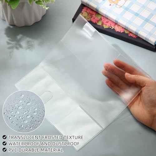 2 Pieces Clear Plastic Cover for Weeks, 8.03 x 7.78 Inches Planner Cover Protector Transparent PVC Notebook Strong Plastic Protecting Sleeves for Books