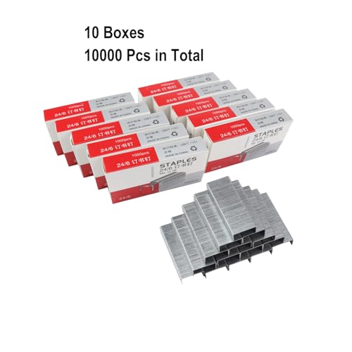 10000-Pack 24/6 Staples 1/4 Inch for Most Desktop Staplers – Aacehlh