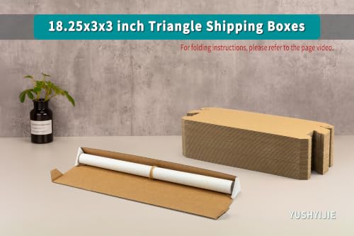 YUSHYIJIE 25-Pack 18.25x3x3 Inch Triangular Shipping Tubes for Artwork & Documents