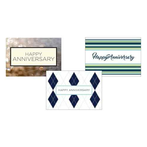 Work Anniversary Cards with Envelopes for Employees (25 Variety Assortment Pack ? 3 Designs) Bulk Appreciation Greeting Card Set for Business - 5x7 Inch ? Office, Work, Coworkers & Team (VP1602)