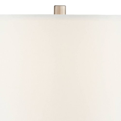 360 Lighting Marcel Modern Table Lamps 24 1/4" Tall Set of 2 with LED Nightlight USB Port Brushed Nickel Metal White Drum Shade for Bedroom Living Room House Desk Bedside Nightstand Office