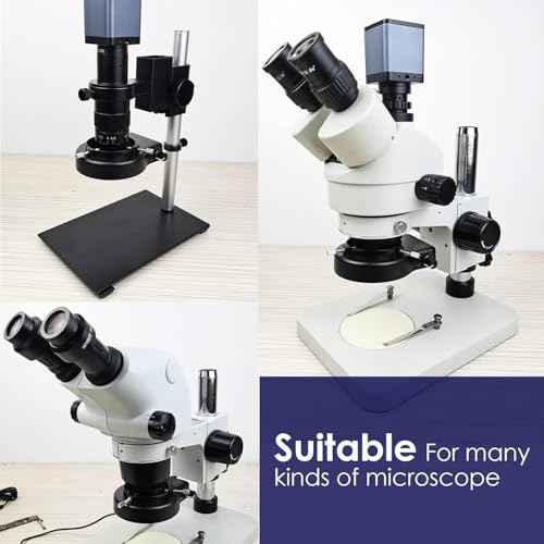 Microscope Ring Light Source 144 LED Adjustable Illuminator for Lab Stereo Microscope & Camera