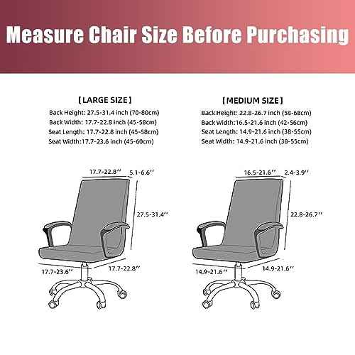 SARAFLORA 4 Pack Office Chair Cover, Stretchable Desk Chair Cover Removable Computer Chair Cover for Office Chair with Zipper Universal Spandex Rotating Chair Cover Anti-dust Chair Slipcover,Black