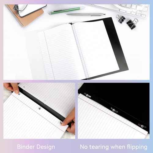 Loose Leaf Paper Wide Ruled Notebook Paper, 8" x 10.5" Lined Filler Paper for 3-Ring Binders, 3-Hole Punched Writing Paper-120 Sheets, White