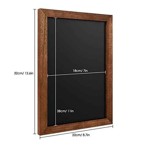 TORASO Chalkboard, Wood Frame Magnetic Chalkboard Sign, Rustic Walnut Wood Framed Chalk Board for Wedding, Kitchen, Bar, Restaurant, Menu & Home Decor, Hanging Chalkboards, 8.7" x 12.6"(BN-2232)