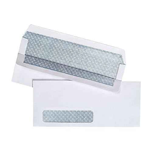 Staples #10 Business Envelopes, Self-Seal Security-Tinted, Simple Secure Closure, 9.5 x 4.125 Inch, 500-Pack, White