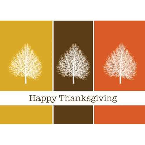 Thanksgiving Cards for Business & Family (Autumn Trees) Greeting Card Set Pack of 25 Thanksgiving Cards with Envelopes (5x7 inch - A7) Great for Office, Work, Employees & Clients TH1505