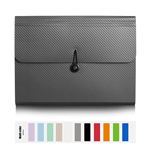 Nicfaec Grey 13-Pocket Expanding File Folder Organizer - Accordion Document Holder